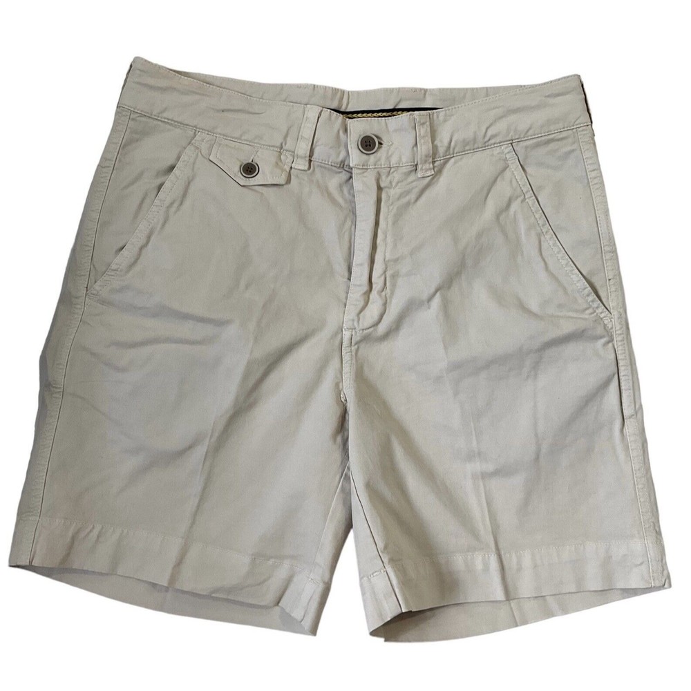 Washed Stoned and Beaten Vintage Men Size 32 Chino Shorts Cream Khaki (30-278)